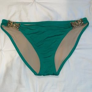 Green Bikini Bottom- Gold detail